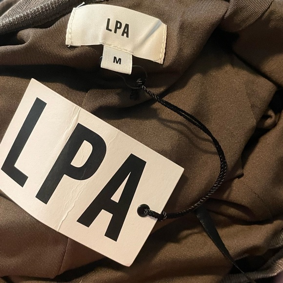 New! LPA Damia Midi Dress in Taupe Medium - Picture 6 of 7